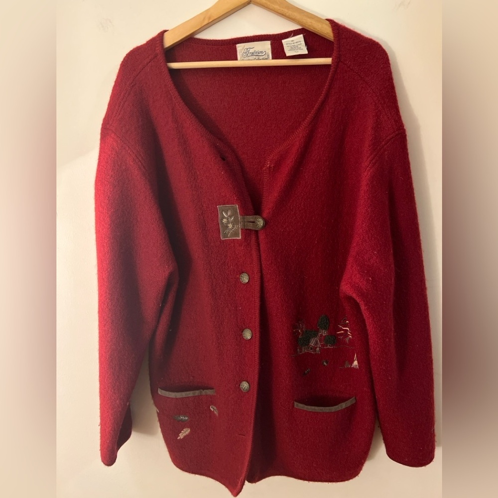 Traditions Vintage Wool Button Up Sweater XL